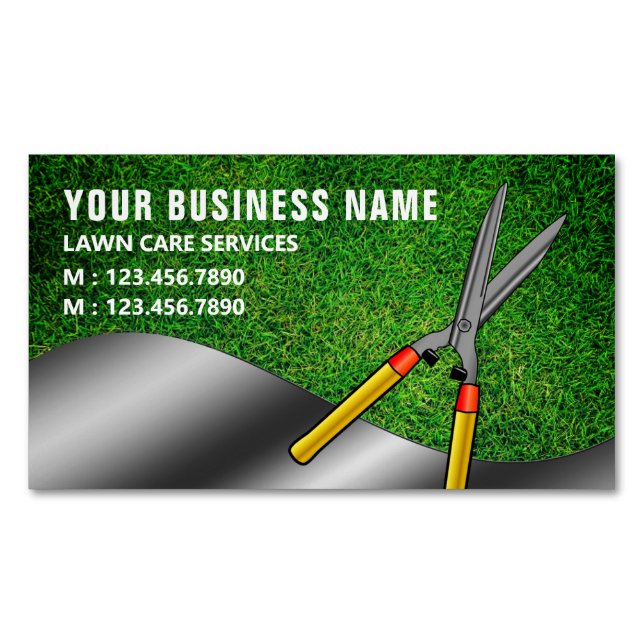Plant Clippers Gardening Landscaping Lawn Care Business Card Magnet (Front)