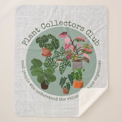 Plant Collectors Club Plant Lover Sherpa Blanket