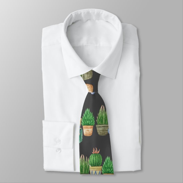 PLANT DAD GRAY NECK TIE (Tied)