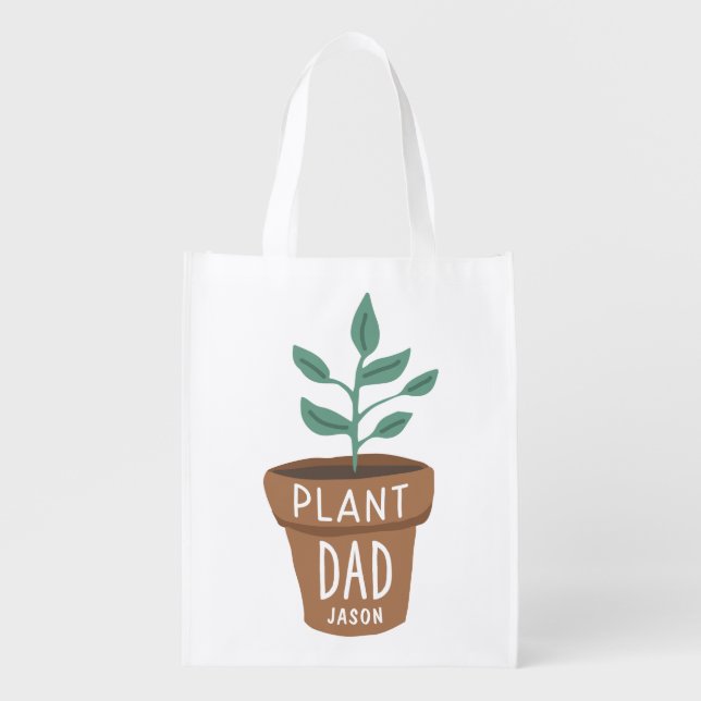 Plant Dad Personalized Grocery Bag (Front)