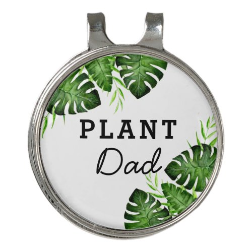 Plant Dad Watercolor Foliage Monstera Tropical   Golf Hat Clip