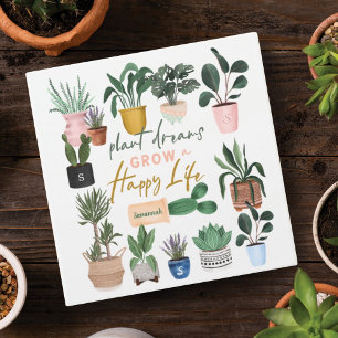 Plant Dreams Grow a Happy Life Crazy Plant Lady 3 Ring Binder