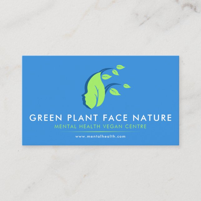 Plant Face Nature Vegan Business Card (Front)