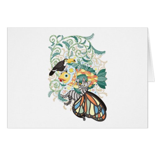 Plant fish and Butterfly cat and Toco toucan Cards