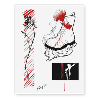 Plant, flowers and Shoe Temporary Tattoos