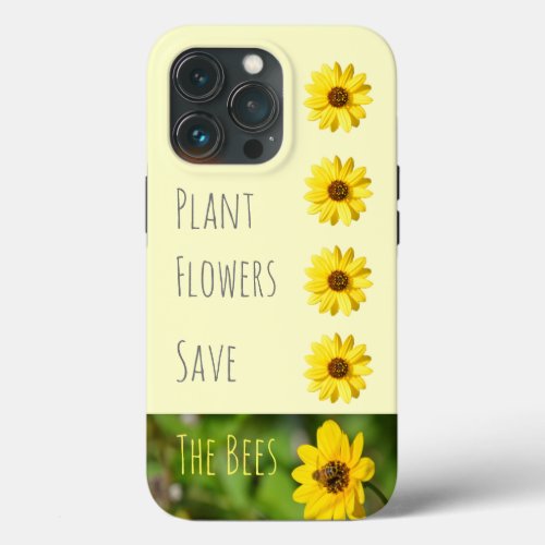Plant Flowers Save Bees Pastel Yellow Phone Case