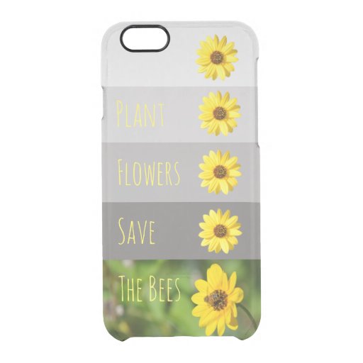 Plant Flowers Save Bees Striped Gray Phone Case