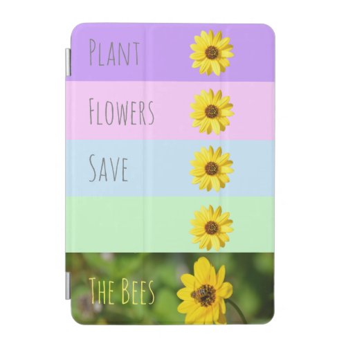 Plant Flowers Save Bees Striped Pastel iPad Case
