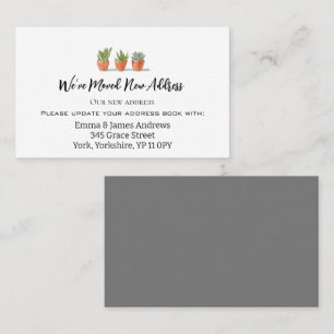 Plant Garden Pots Moving Announcement Insert Cards