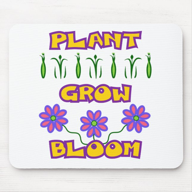 Plant Grow Bloom Quote Pink Flowers Yellow Text Mouse Pad (Front)