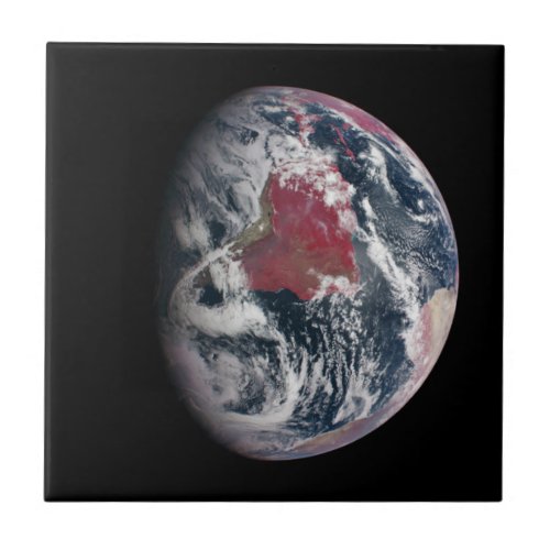 Plant Growth On Planet Earth Ceramic Tile