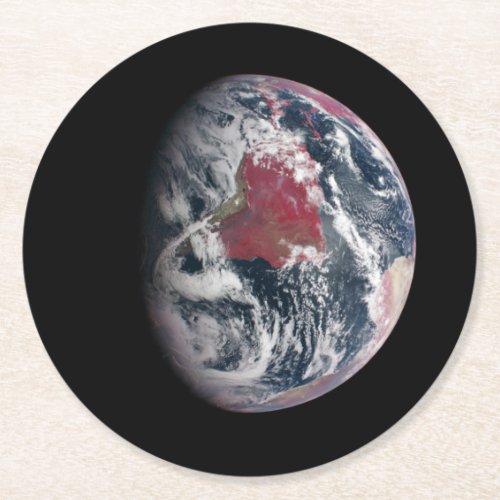 Plant Growth On Planet Earth Round Paper Coaster