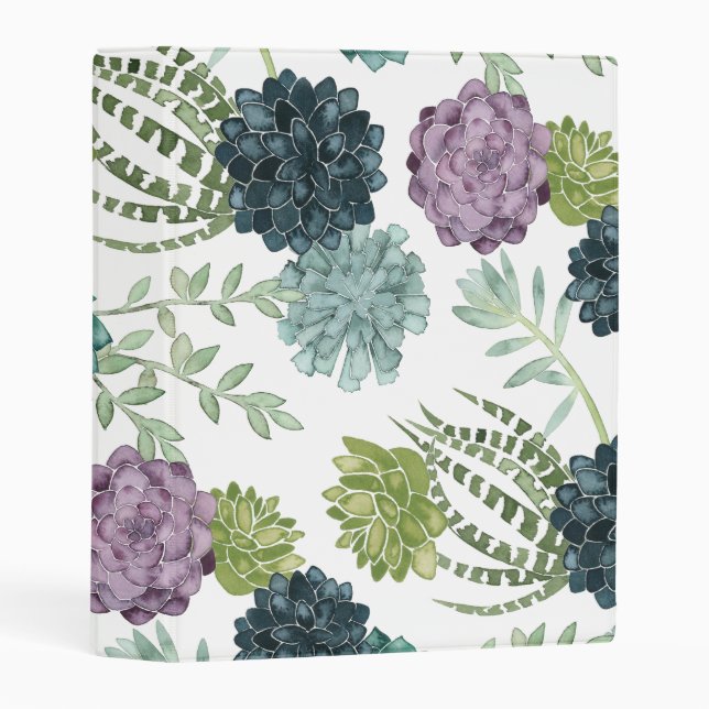 Plant Happiness Collection Succulent Pattern Mini Binder (Front/Spine)