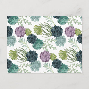 Plant Happiness Collection Succulent Pattern Postcard