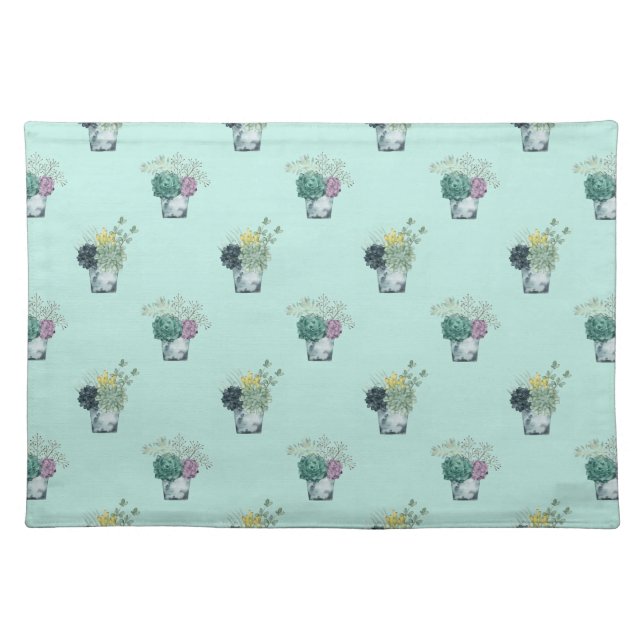 Plant Happiness Collection | Succulents Cloth Placemat (Front)