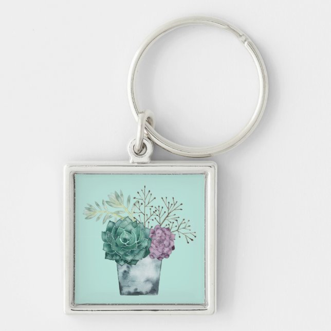 Plant Happiness Collection | Succulents Keychain (Front)