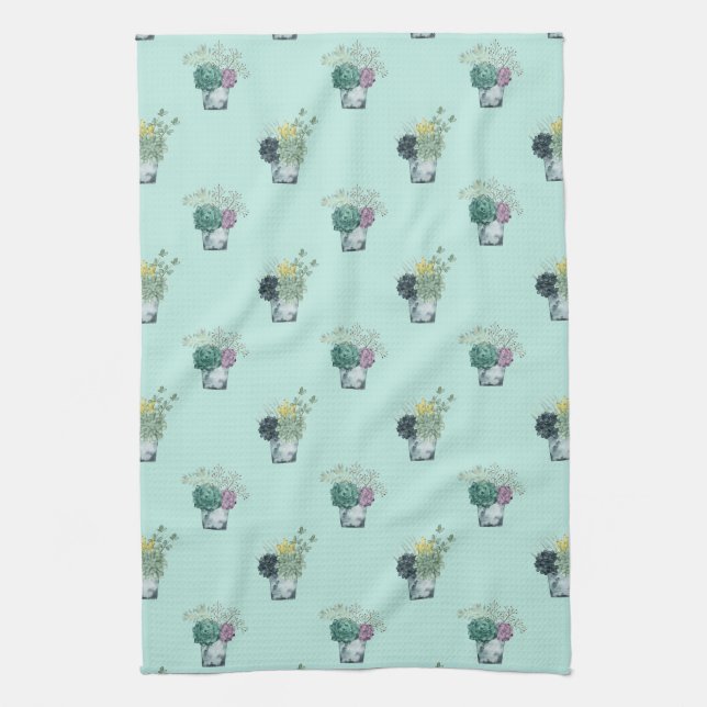 Plant Happiness Collection | Succulents Kitchen Towel (Vertical)