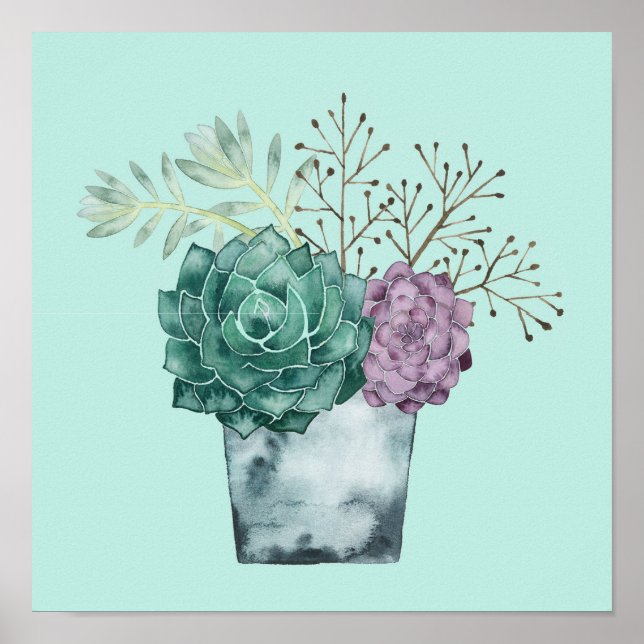 Plant Happiness Collection | Succulents Poster (Front)
