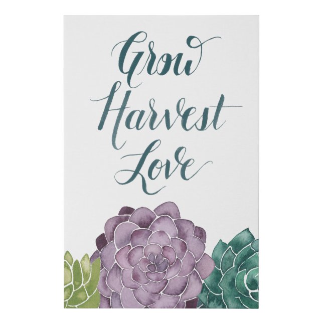 Plant Happiness | Grow Harvest Love Faux Canvas Print (Front)