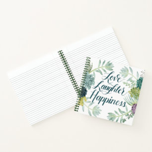 Plant Happiness   Love Laughter Happiness Notebook
