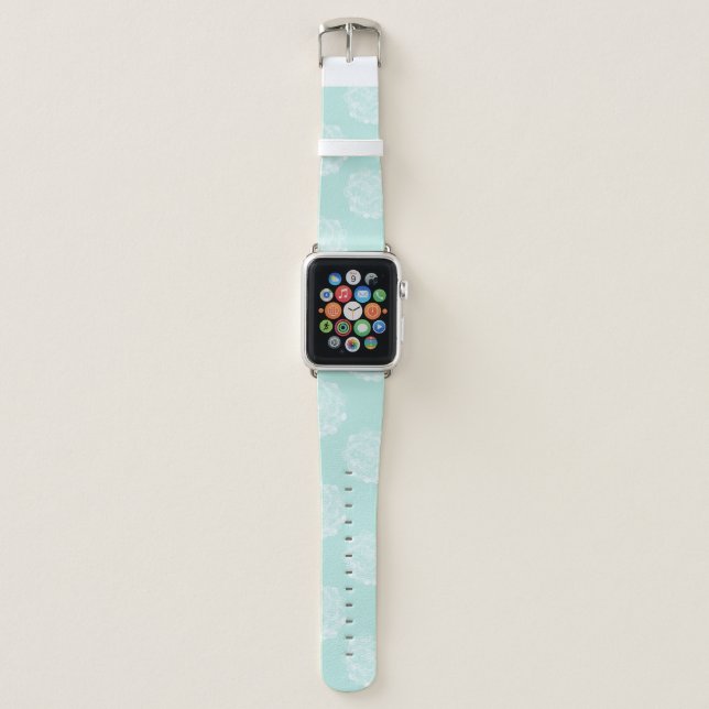 Plant Happiness | Pastel Succulent Pattern Apple Watch Band (Front)
