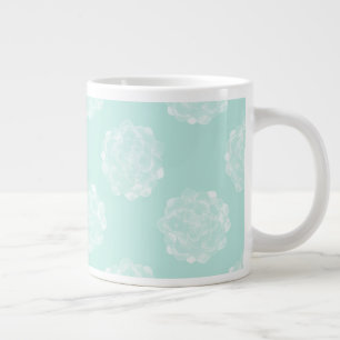 Plant Happiness Pastel Succulent Pattern Giant Coffee Mug