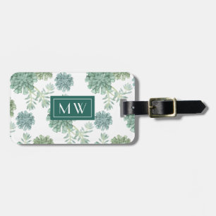 Plant Happiness Succulent Pattern Luggage Tag