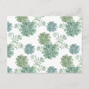 Plant Happiness   Succulent Pattern Postcard