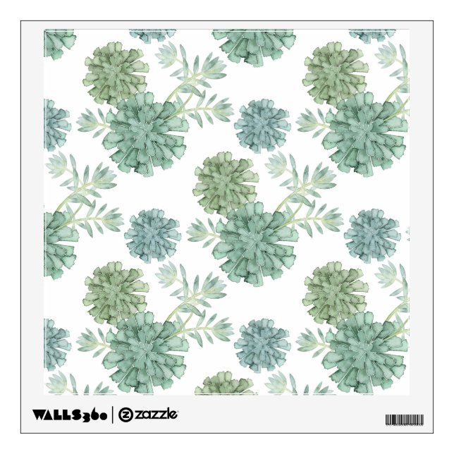 Plant Happiness | Succulent Pattern Wall Decal (Front)