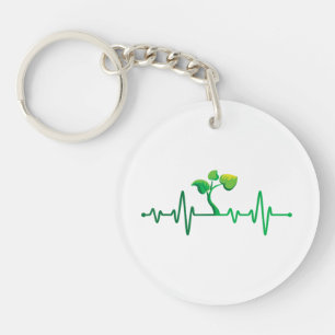 Plant Heartbeat - Botany Botanist Gardening Plant  Keychain
