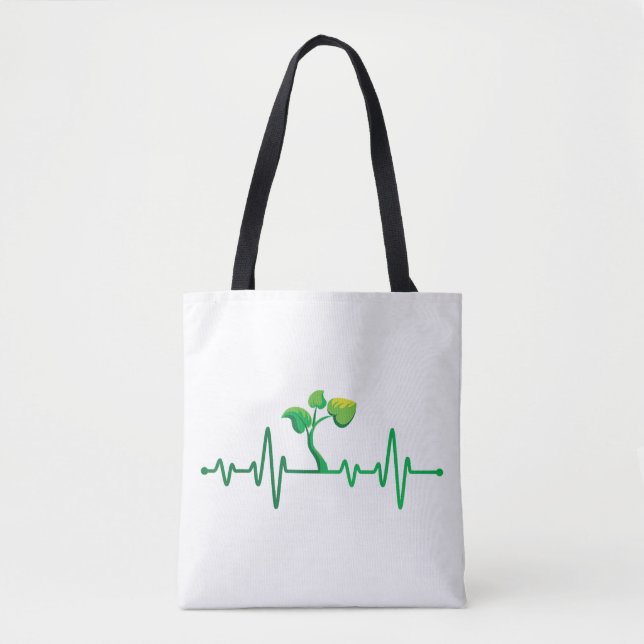 Plant Heartbeat - Botany Botanist Gardening Plant  Tote Bag (Front)
