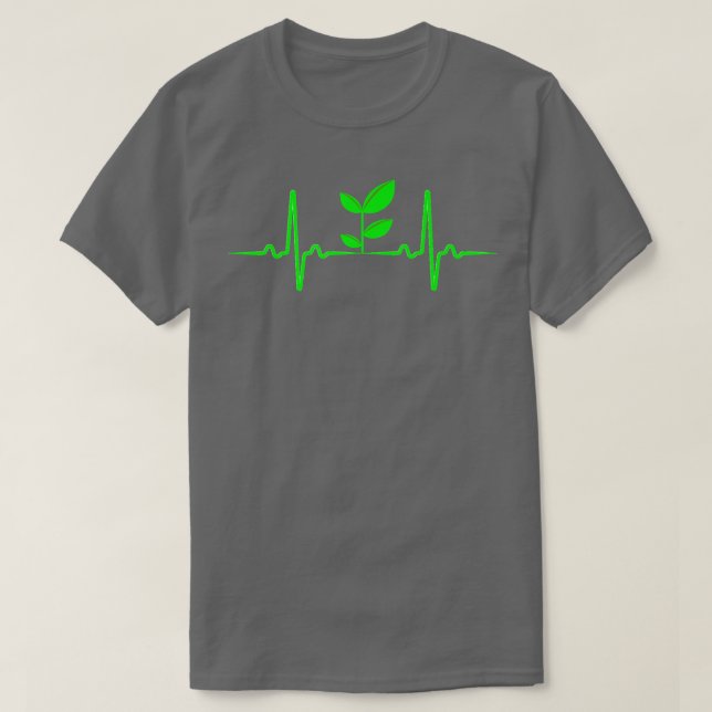 Plant Heartbeat, Vegan Pulse, Vegetarian Vegan Pul T-Shirt (Design Front)
