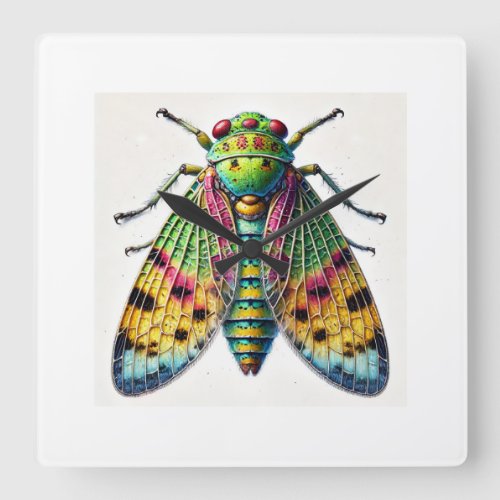 Plant Hopper Insect 170624IREF116 _ Watercolor Square Wall Clock