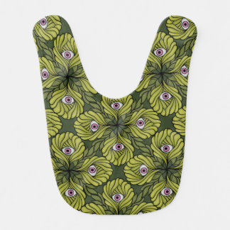 Plant Horror Art - Creepy Cute Green Flower Baby Bib