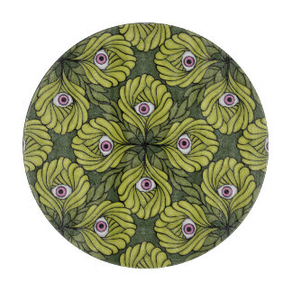 Plant Horror Art - Creepy Cute Green Flower Cutting Board