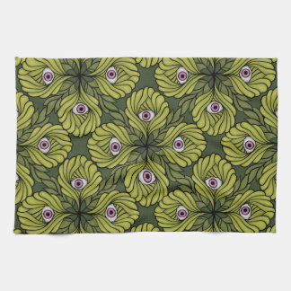 Plant Horror Art - Creepy Cute Green Flower Kitchen Towel