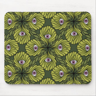 Plant Horror Art - Creepy Cute Green Flower Mouse Pad