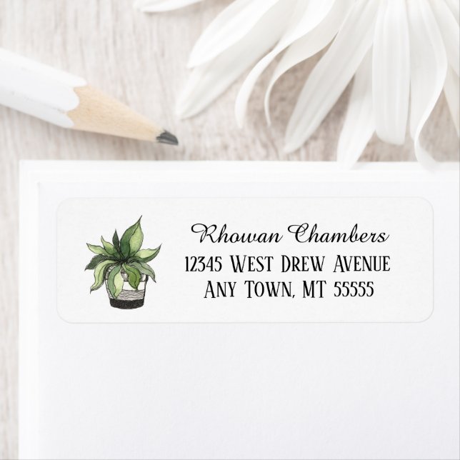 Plant In A Pot Return Address Label (Insitu)