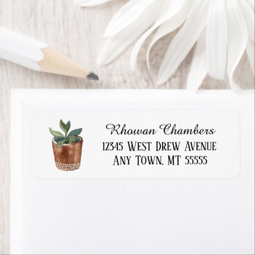 Plant In A Pot Return Address Label