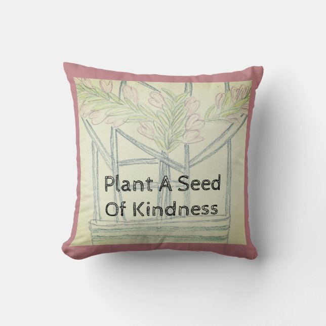 Plant Kindness Throw Pillow (Front)