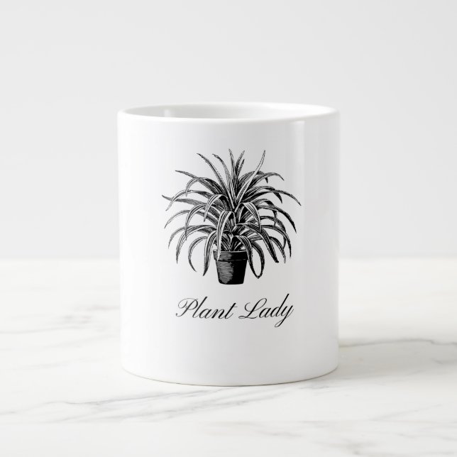 Plant Lady Black and White Specialty Mug (Front)