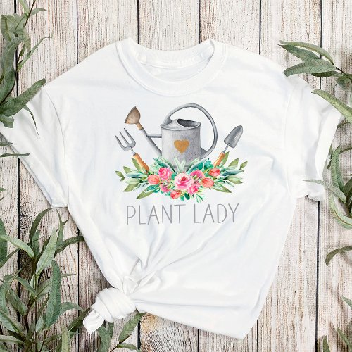 Plant Lady Boho Watercolor Gardener Humor Chic T_Shirt