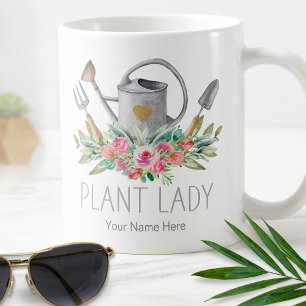 Plant Lady Boho Watercolor Gardener Humor Coffee Mug