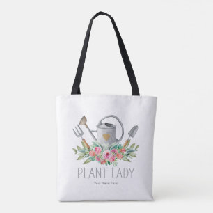 Plant Lady Boho Watercolor Gardener Humor Tote Bag