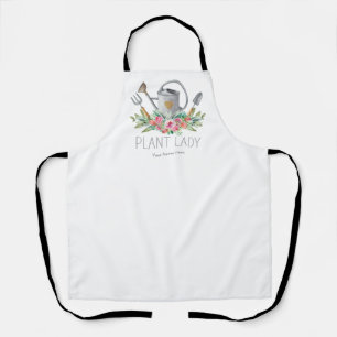 Plant Lady Boho Watercolor Humor Gardener Apron