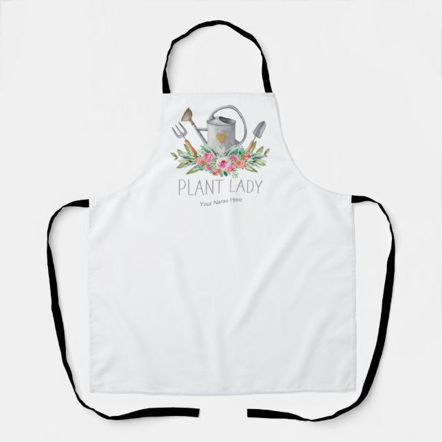 Plant Lady Boho Watercolor Humor Gardener  Apron (Front)