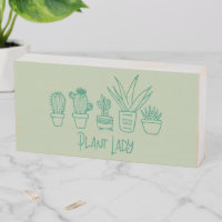 Plant Lady Cactus Succulent Gardening in Green
