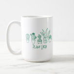 Plant Lady Cactus Succulent Gardening Lover Coffee Mug<br><div class="desc">A cute illustration of indoor plants including a cactus and succulent with the saying Plant Lady. Contact me with any questions or requests.</div>