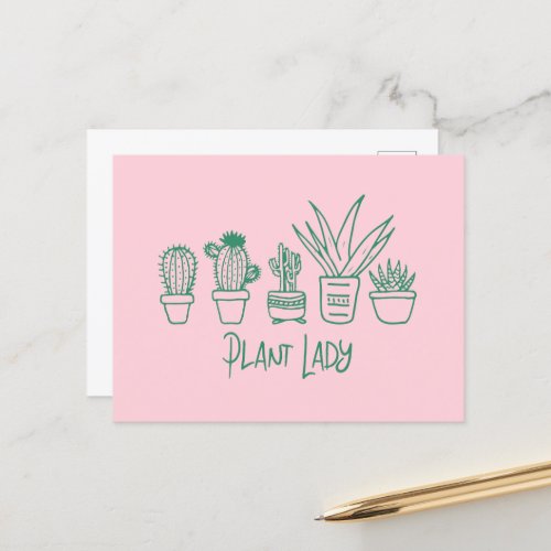 Plant Lady Cactus Succulent Gardening Lover Postcard