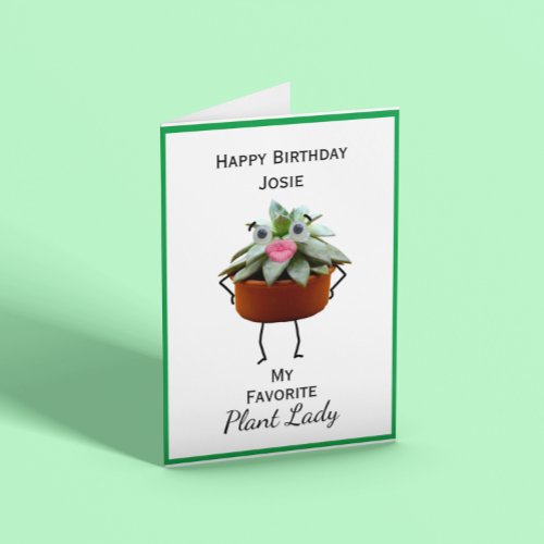Plant Lady Customisable Birthday Card